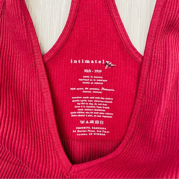 Free People Ribbed Pullover Bralette Maroon Sz XS/S - Picture 2 of 3